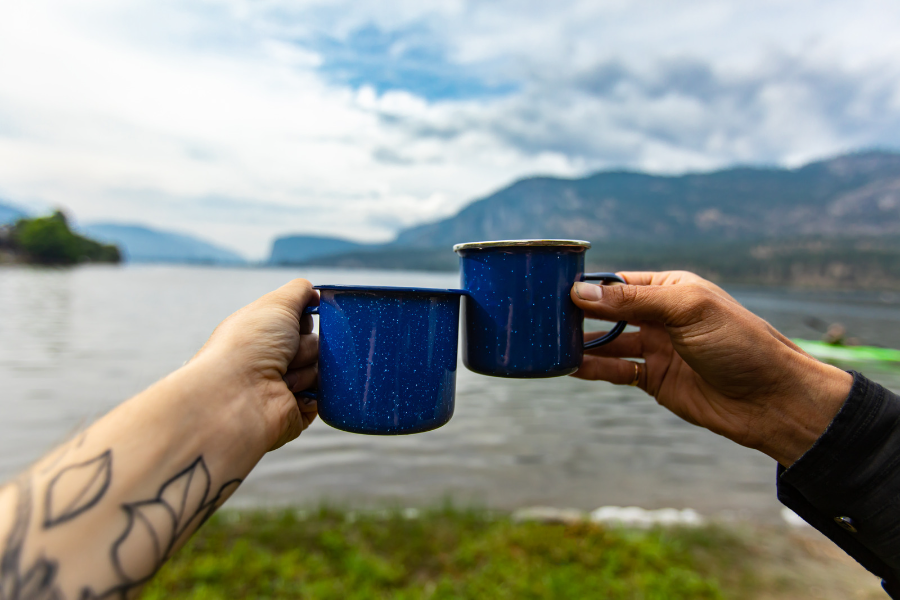 Coffee mugs with view