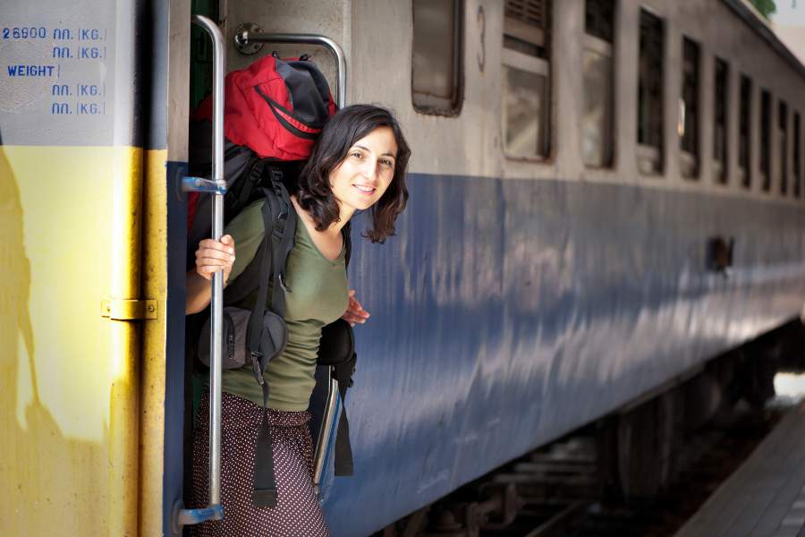 Sustainable travel - stepping off a train
